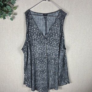 Torrid Gray Star Sleeveless Blouse 5X